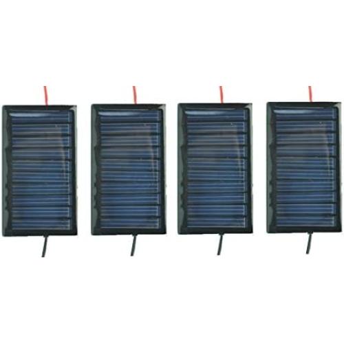 AMX3d AMX Solar 5V 30mA 53X30mm Micro Mini Power Solar Cells for Solar Panels with Wires- DIY Projects - Toys - Solar Charge 3.6v Batteries 4 Pcs