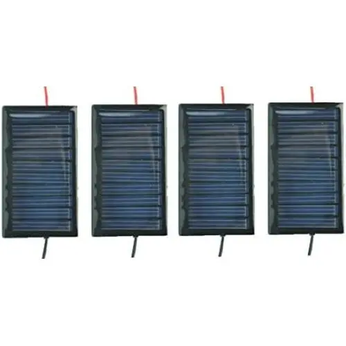 AMX3d AMX Solar 5V 30mA 53X30mm Micro Mini Power Solar Cells for Solar Panels with Wires- DIY Projects - Toys - Solar Charge 3.6v Batteries 4 Pcs