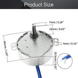 Fielect 2Pcs Synchronous Motor AC 110V 30-36RPM Synchron Motor Turntable Motor CW/CCW Direction 4W TYC-50 Single Flat Shaft