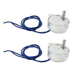 Fielect 2Pcs Synchronous Motor AC 110V 20-24RPM Turntable Motor CW/CCW Direction 4W TYC-50 Horizontal Hole Shaft