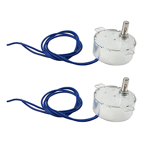 Fielect 2Pcs Synchronous Motor AC 110V 60-70RPM Turntable Motor CW/CCW Direction 4W TYC-50 Horizontal Hole Shaft