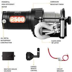 ZEAK 2500-lb. ATV Winch Kit with Mini-Rocker, Galvanized Steel, Waterproof