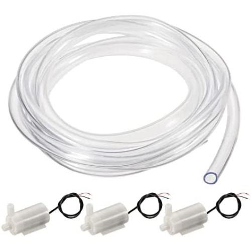 MECCANIXITY Mini Water Pump, DC 5V Micro Submersible Motor with Clear Vinyl Tube for Plant Flower Gardening
