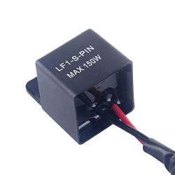 2-Pin LED Electronic Flasher Relay, 12V Indicator Light Flasher Relay Fix for Motorcycle/Bike LED Turn Signal Bulbs Hyper Flash/Rapid Blink Issues