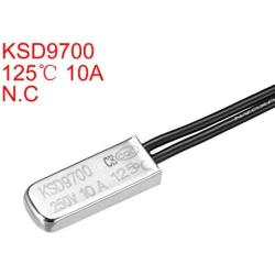 uxcell KSD9700 Thermostat, 125℃ Normally Close Temperature Switch Thermal Switch, N.C 10A Metal Temperature Controller 2pcs