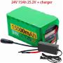 Wnicek E-Bike Battery 24V 15Ah 25.2V E-Bike Lithium-ion Battery 6S5P for Mountain Bike Road Bike Electric Tools Model Airplanes with Charger for 250W 350W 450W 500W Motor