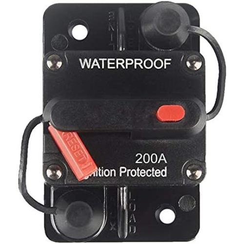 OUHL 200 Amp Circuit Breaker Manual Reset 30-250A for Car Truck Rv ATV Marine Trolling Motors Boat Vehicles,12V-48V DC (200A)
