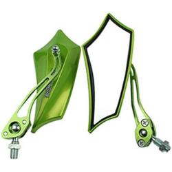 ESUPPORT Green Universal Motorcycle Motorbike Bike 8mm 10mm Rear View Side Mirror Scooter ATV