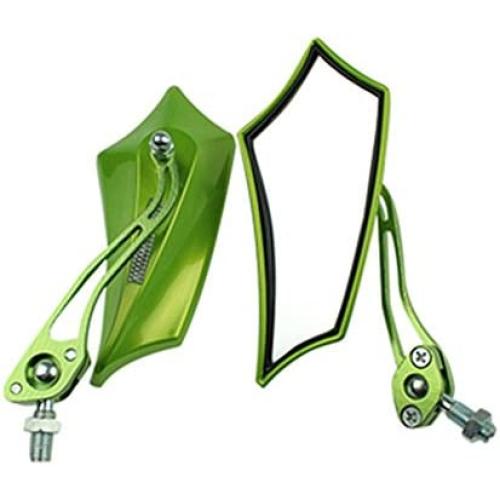 ESUPPORT Green Universal Motorcycle Motorbike Bike 8mm 10mm Rear View Side Mirror Scooter ATV