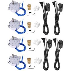 4PCS Synchronous Synchron Motor Turntable Motor Electric Turner Motor for Cup Turner,Cuptisserie,Tumbler Cup Rotator with 7mm Flexible Coupling Lamp Cord 100-127VAC 50/60 Hz 4W CCW/CW (2.5-3RPM)