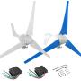 Dyna-Living 400W 12V Wind Turbine Generator & 800W 12V Wind Turbine Motor with Charge Controller for Home Marine Industrial Energy Blue and White 3 Blades (Not Included Mast)