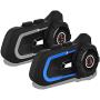 HeYun RX7 – Motorcycle Helmet Bluetooth,2400m 4 Riders Helmet Bluetooth Intercom with Noise Cancellation/FM Radio, Universal Communication Systems for Motorbike/ATV/Dirt Bike (Blue and Gray, 2pack)