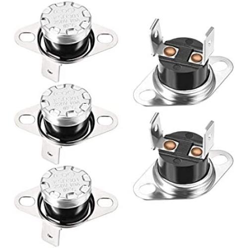uxcell KSD301 Thermostat 85°C/185°F 10A Normally Closed N.C Adjust Snap Disc Temperature Switch for Microwave Oven Coffee Maker 5pcs