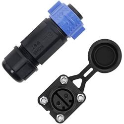 Trolling Motor Plug and Receptacle Set, Waterproof Self Lock Marine Boat Power Connector, 12V/24V/ 36V/48V Plug for Trolling Motor/Down Rigger/Fishing Reel