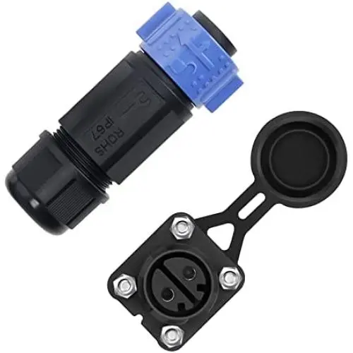 Trolling Motor Plug and Receptacle Set, Waterproof Self Lock Marine Boat Power Connector, 12V/24V/ 36V/48V Plug for Trolling Motor/Down Rigger/Fishing Reel