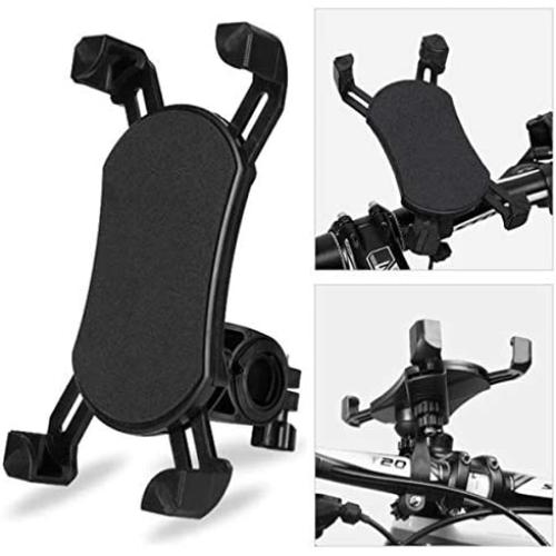 Bike Phone Mount, Universal Bicycle Cell Phone Holder 360¡ãRotation Adjustable Motorcycle Handlebar Phone Mount Anti Shake for iPhone Xs Max XR X 8 7 6 Plus, Samsung S10+ S9 S8, Note 10 9 8, Black