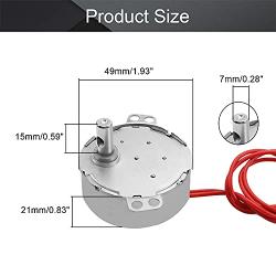 Fielect Synchronous Motor AC 12V 4-5RPM Turntable Motor CW/CCW Direction 4W TYC-50 Horizontal Hole Shaft