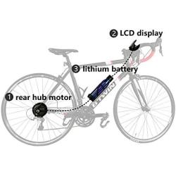 GOFEI New Electric Bike Conversion Kit with Battery, 36V / 350W E-Bike Rear Wheel Hub E-Bike Motor Kit Kettle Shape Design, for Road and Mountain Bikes