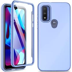 for Moto G Pure Phone Case: Protective Rugged Silicone Cover - Drop Full Protection Shockproof - Durable Aesthetic Matte Cases for Motorola Moto G Pure - Slim Cute Girly Phone Case (Light Blue)