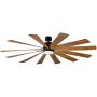 Windflower Smart Indoor and Outdoor 12-Blade Ceiling Fan 80in Matte Black Distressed Koa with 3000K LED Light Kit and Wall Control works with Alexa, Google Assistant, Samsung Things, and iOS or Android App