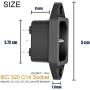 10 Pack AC 250V 10A IEC 320 C14 Panel Mount Plug Adapter Power Connector Socket Black Screw Mount 3 Pins Inlet Power Plug Socket by MXR