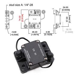 T Tocas Type T1 Auto Reset Circuit Breakers No Switch Button Waterproof 30A 32V DC