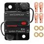 Calvert win 80 Amp Circuit Breaker with Manual Reset for Car Marine Trolling Motors Boat ATV Manual Power Protect for Audio System Fuse, 12V-48VDC, Waterproof (80A)