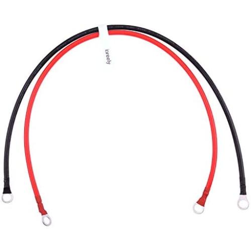 Battery Cable - iGreely 8 AWG 8 Gauge Wire Made with Tinned Copper Wire Battery Power Inverter Cables with Terminals for Solar Panel Trolling Motor Automotive Motorcycle RV Marine 4ft/1.2m