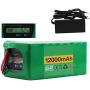 Jieoto 29.4V 12000mAh Lithium Battery Pack 12AH 7S5P Electric Bike Battery for 200W 250W 350W Motor for Electric Scooters Electric Tools with Voltage Display+ Charger