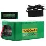 Jieoto 29.4V 12000mAh Lithium Battery Pack 12AH 7S5P Electric Bike Battery for 200W 250W 350W Motor for Electric Scooters Electric Tools with Voltage Display+ Charger