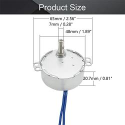 Fielect 2Pcs Synchronous Motor AC 110V 60-70RPM Turntable Motor CW/CCW Direction 4W TYC-50 Horizontal Hole Tapping Shaft