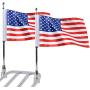 1 Pair Stainless Steel Motorcycle Chrome Plated Mounted + 6