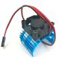 FainWan Alloy Heat Sink Heatsink with 5V Cooling Fan for 1/10 Car 540 550 3650 Size Brushless Engine Motor Remote Control Car Truck Buggy Crawler Blue