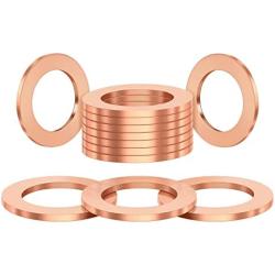 DEEFILL (20Pcs) M14 Red Cooper Oil Drain Plug Crush Washers Coolant Seal Ring Gasket DFL-030