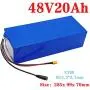 Wnicek 48V 20AH Lithium-Ion Battery 20000mAh 13S 4P Ebike Rechargeable Battery Pack with BMS and Charger Fits for 200W - 1000W Motors