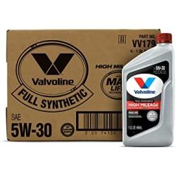 Valvoline Full Synthetic High Mileage with MaxLife Technology SAE 5W-30 Motor Oil 1 QT, Case of 6 (Packaging May Vary)