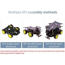 Yahboom Smart Robot Chassis Kit with 4 TT Motor 4 Wheels Robot Car Chassis for UMO R3 Raspberry Pi Jetson Nano Electronic DIY Learning Kit