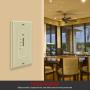 ENERLITES 3 Speed in-Wall Ceiling Fan Control, Slide Switch, 120VAC, 2.5A, Single-Pole, No Neutral Wire Required, 17000-F3-I-F, Ivory