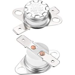 uxcell KSD301 Thermostat 140°C/284°F 10A Normally Closed N.C Adjust Snap Disc Temperature Switch for Microwave,Oven,Coffee Maker 2pcs