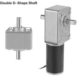 uxcell Double Shaft Worm Gear Motor DC 12V 5RPM High Torque Speed Reduction Motor with Metal Gearbox