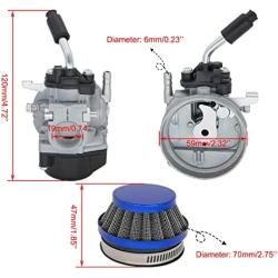 Racing Carburetor 2 Stroke Carb Carburetor with Air Filter for 80cc 49cc 66cc 70cc 2 - Stroke Engine Motorized Bicycle Bike - Blue by IVONNEY