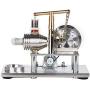 PUOSUO Hot Air Stirling Motor Power Generator Alpha Engine Model Educational Physics Experiment Kit(B)