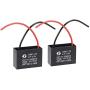 uxcell Ceiling Fan Capacitor CBB61 3uF 450V AC 2 Wires Metallized Polypropylene Film Capacitor 43x31x18mm for Electric Fan Pump Motor Generator 2Pcs