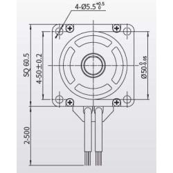 60mm BLDC motor 48 V 3000 rpm (Rated Torque 0.5 N.m)