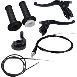 Throttle Handle+Left Right Clutch Brake Lever Handle Brake Cable Compatible with XR80 XR100 CRF70 CRF80 Pit Dirt Motor Bike Baja Mini Bike