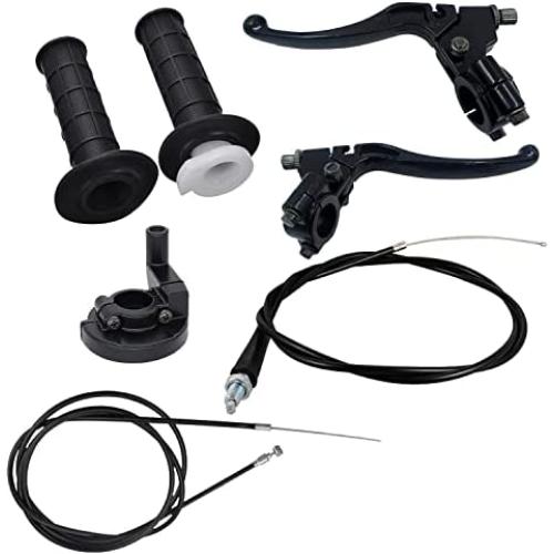 Throttle Handle+Left Right Clutch Brake Lever Handle Brake Cable Compatible with XR80 XR100 CRF70 CRF80 Pit Dirt Motor Bike Baja Mini Bike