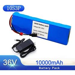 Jieoto E-Bike Lithium Battery with 20A BMS and 42V Charger 36V 10Ah Lithium-ion Battery for 200W-500W Motor Fit for Electric Scooter Electric Bicycle Tricycles
