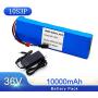 Wnicek E-Bike Lithium Battery with 20A BMS and 42V Charger 36V 10Ah Lithium-ion Battery for 200W-500W Motor Fit for Electric Scooter Electric Bicycle Tricycles