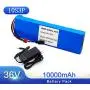 Jieoto E-Bike Lithium Battery with 20A BMS and 42V Charger 36V 10Ah Lithium-ion Battery for 200W-500W Motor Fit for Electric Scooter Electric Bicycle Tricycles