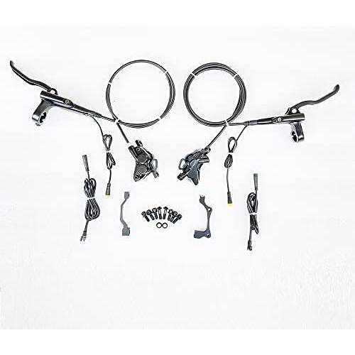 CONHIS Motor Ebike 4 Piston Hydraulic disc Brake Sets Four Piston Caliper Hydraulic Disc Brake for Bafang mid Drive or Normal Kits